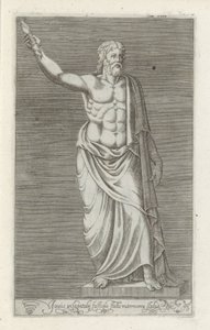 Skulptur av Jupiter En marmorstatue av Jupiter som står på toppen av Capitol (tittel på objekt) Antikke skulpturer i Roma (serietittel) Ikoner av de gamle statuene av byen Roma som er sett på offentlige steder (serietittel) av Anonymous