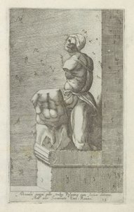 Skulptur av Pasquino En soldat av Alexander den store, ofte kjent som Pasquinus, holder Phocius (...) (tittel på objekt) Antikke skulpturer i Roma (serietittel) Ikoner av de gamle statuene av byen Roma som er sett på offentlige steder (serietittel) av Anonymous