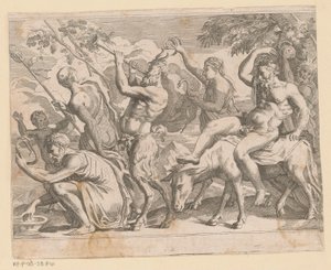 Silenus møtte saters en maenaden av Anonymous