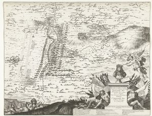 Slag bij Kassel, 1677 Slaget ved Cassel vunnet av Kongens hær kommandert av Hans Majestets eneste bror Over Army of the Estates of Holland, kommandert av Prince of Orange 11. april 1677 (tittel på objekt) av Anonymous