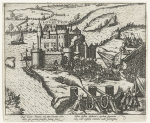 Loevestein slott tatt av Herman de Ruiter, 1570 av Anonymous