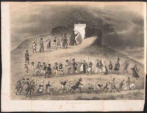 Tegneserie i Leiden studentalmanakk, 1854 The Core of the Nation (tittel på objekt) av Anonymous