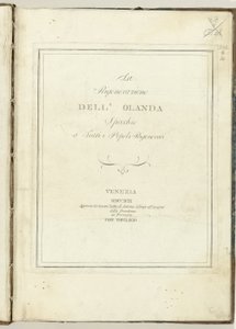 Sidetittel for: The regeneration of Holland, 1799 Fornyelsen av Holland: et speil for alle gjenskapte folk (tittel på objekt) Hollandia Regenerata (Italyanse kopie) (serietittel) av Anonymous