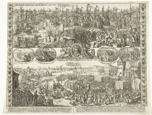 Datter av Willem III til England, 1688 The Demolition of His kings: Highness in England on November 11, 1688 / Arrival of His kings: Highness in England on November 15, and 16, November 1688 (tittel på objekt) av Anonymous