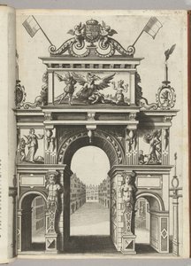 Triumfport med Ernst som reddet Belgica fra Discordia, 1594 av Anonymous