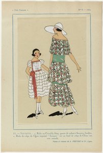 Meget parisisk, 1923, nr. 6: 11.-SOEURETTE. - 1. Hvit Crisseldy kjole... av Anonymous