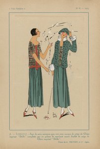 Veldig parisisk. Mote, elegant, eleganse Svært parisisk, 1923, nr. 8: 2.- LYSE. / Marokkansk satengskjørt... av Anonymous