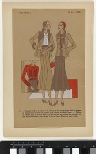 Veldig parisisk. La Mode, Le Chic, L'Elegance Very Parisian, 1931, nr. 6: 2. - Sjarmerende sportsdress... av Anonymous