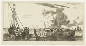 To skip: en Amsterdam lighter og en Wieringer lighter Havlandskap og bilder av skip (serietittel) av Anonymous