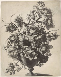 Vase med blomster av Anonymous