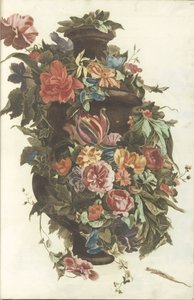 Vase omgitt av blomsterkranser av Anonymous
