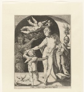 Venus møtte Amor en en faun Venus fryser uten Ceres og Bacchus (tittel på objekt) av Anonymous