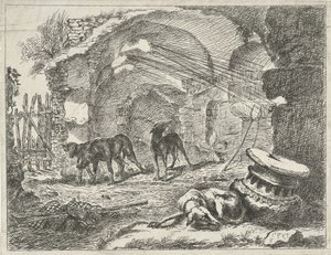Fire hunder ved en ruin Hunder (serietittel) av Anonymous