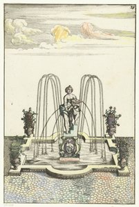 Firkantet kum med halvsirkelformede buler Architectura Curiosa Nova (serietittel) av Anonymous