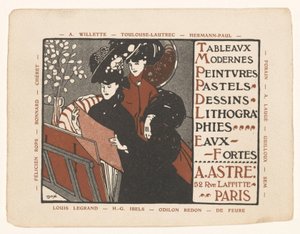 Visittkort til kunsthandler Achille Astre i Paris av Anonymous