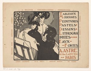 Visittkort til kunsthandler Achille Astre i Paris av Anonymous
