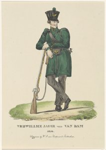Van Dams frivillige jeger, 1830 Frivillig Hunter of Van Dam 1830 (tittel på objekt) av Anonymous