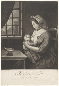 Kvinnen ammer The Good Nurse (tittel på objekt) av Anonymous