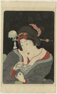 Kvinne klipper neglene Musume jûni kagetsu (tittel på objekt) Imayô jûni kagetsu no uchi (serietittel) av Anonymous