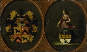 Våpenskjold med våpenet til ekteparet Pieter Courten og Hortensia del Prado, 1625 av Anonymous