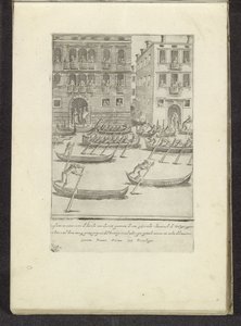 Konkurranse av gondoler og robåter i Venezia Scener fra venetiansk liv (serietittel) Habiti d