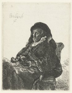 Enke med svarte hansker Rembrandts mor som enke av Anonymous
