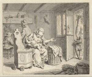 Ulv, moren og barnet Design for illustrasjoner for en utgave av Jean de la Fontaines Fables (serietittel) av Anonymous