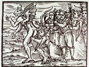 En heks kysser satan (Gravering av Anonymous Anonymous