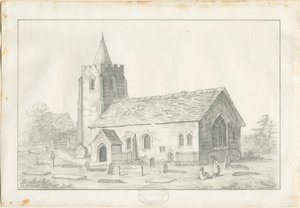 Acton Trussell Church: blyanttegning, nd [?1800-tallet] (tegning) av Anonymous Anonymous