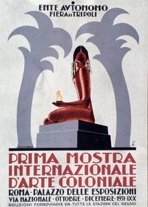 Reklameplakat for første utstilling av kolonialkunst av Anonymous Anonymous