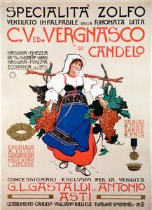 Reklameplakat for soppdrepende svovel produsert av det italienske selskapet Vergnasco Candelo, 20th Century av Anonymous Anonymous