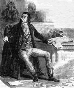 Antoine Quentin Fouquier de Tinville, dit Fouquier-Tinville (1746-1795), fransk lovgiver og revolusjonær, offentlig anklager av Revolutionary Tribunal - Gravering i "Histoire des Girondins"" av Alphonse de Lamartine (1790-1869) 1865-1866 lim av Anonymous Anonymous