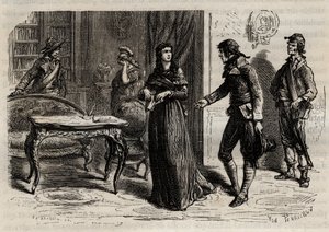 Arrestert av Madame Roland 1. juni 1793 i Paris - Arrestert av Madame Roland (Manon Roland, født Jeanne Marie Philippon). av Anonymous Anonymous