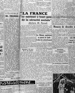 Artikkel om sosial sikkerhet: "Frankrike er nå i forkant av sosial sikkerhet sier Mr Parodi" 1945 av Anonymous Anonymous