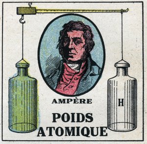 Atoms: The Atomic Weight by Andre Marie Ampere (1775-1836). Anonymous illustration from 1925. Private collection. av Anonymous Anonymous