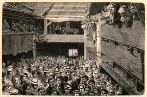 Feiring av den katolske tilbedelsen i Porrentruy, Sveits i 1874, etter et fotografi. Gravering i «Les Missions Catholiques au XIXeme Siecle»» av Louis-Eugene (Louis Eugene) Louvet. privat samling. av Anonymous Anonymous