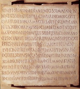 Kristen antikvitet: Catania-inskripsjoner som beskriver metoden for administrasjon av dåp og begravelsesritualer, begynnelsen av det 4. århundre. Louvre-museet i Paris av Anonymous Anonymous