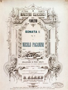 Cover av musikalsk partitur av Sonata 1, op 2 av N Paganini av Anonymous Anonymous