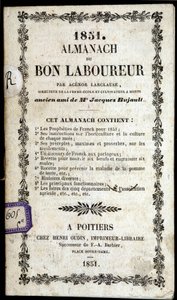 Omslag til Almanach du Bon Ploureur, av Agenor Larclause, Poitiers av Anonymous Anonymous