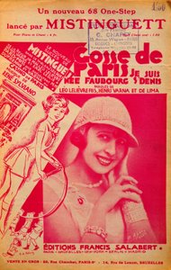 Cover av partituret "Gosse de Paris"" sunget av Mistinguett (Mistinguette) (1875 - 1956), fransk sanger av Anonymous Anonymous