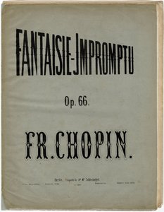 Forside til den tyske utgaven av Fantaisie-Impromptu, Op. 66 - Frederic Chopin (1810-1849). Litografi, ca 1856. Privat samling av Anonymous Anonymous