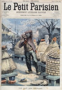 Død av en birøkter angrepet av bier som henter ut honning fra bikubene i Quincey nær Nuits Saint Georges (Nuits-Saint-Georges) i Cote d