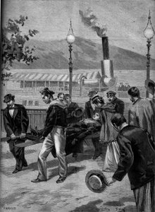 Død av den østerrikske imponen Sissi, Genève (Sveits) av Anonymous Anonymous