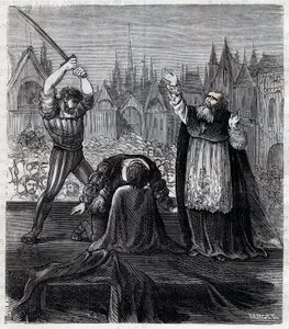 Decapitation of Count Egmont and Hoorn (1568) at Brussels during Spanish tyranny in Netherlands - War of Four Twenty Years (1568-1648): the decollation of Lamoral, Count of Egmont, Prince of Gavre (1522-1568), Dutch politician. He was condemned in the fram av Anonymous Anonymous