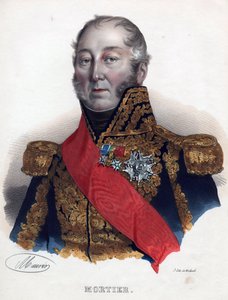 Edouard Adolphe Mortier (1768-1835), marskalk av Frankrike - Anonym - 1835 - Litografi, akvarell - 32x24 - Privat samling av Anonymous Anonymous