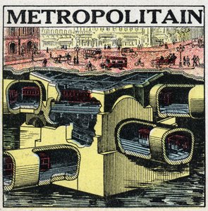 Electric trams: cross section of the Paris ground showing the lines of the Metropolitain. Anonymous illustration from 1925. Private collection. av Anonymous Anonymous