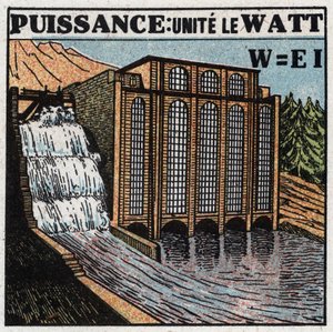 Elektriske enheter: Watt for å måle elektrisk effekt. Anonym illustrasjon fra 1925. Privat samling. av Anonymous Anonymous