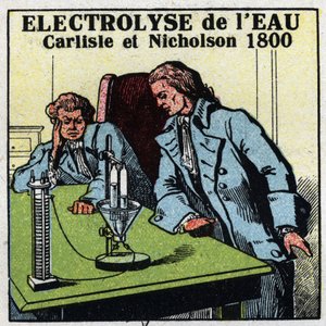 Electrochemistry: electrolysis of water by Anthony Carlisle (1768-1842) and William Nicholson (1753-1815) in London on May 2 av Anonymous Anonymous