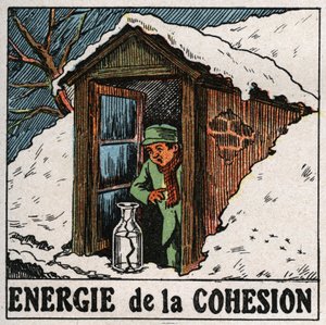 Energi av samhold: det kalde vannet bryter vasen. Anonym illustrasjon fra 1925. Privat samling. av Anonymous Anonymous