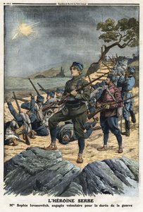 First Balkan War: portrait of Sophia Yovanovich, a young Serbian woman who volunteered against Turkey. Illustration taken from “” Le Petite Journal”” 01/12/1912 Private collection. av Anonymous Anonymous